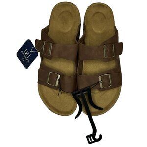 George Mens Size 11 Comfort Buckle Strap Sandals New w/ Defects